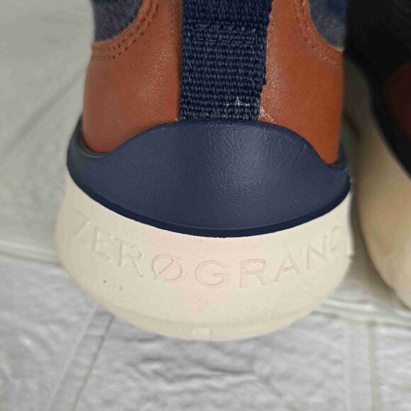 Cole Haan Marine Blue Leather Lace-Up Zerogrand Sneakers main image 8